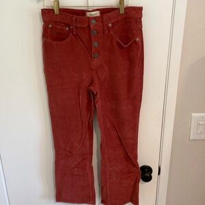 Madewell Corduroy Cali Demi Boot Size 28 Brick Red